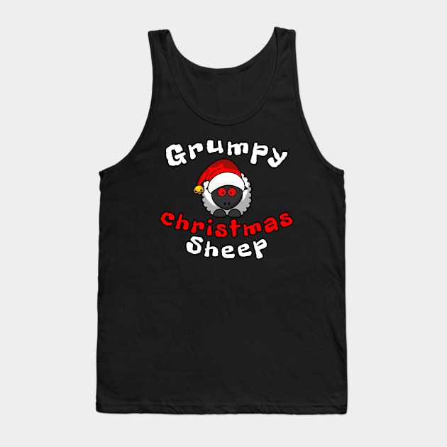 Grumpy Christmas Sheep Tank Top by Mamon